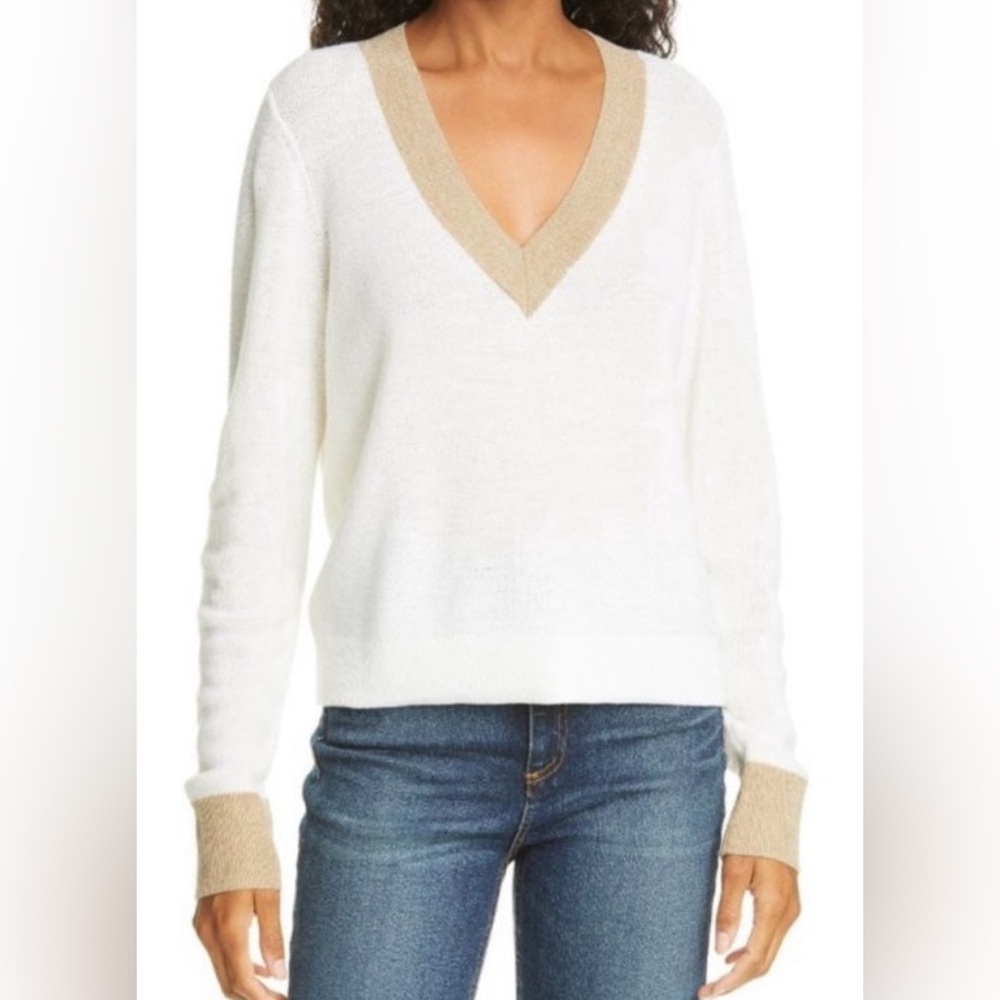 rag & bone Cream V-Neck Sweater